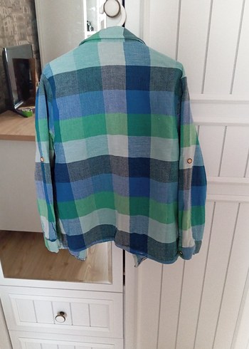 Erkek Çocuk Mavi Düğmeli Uzun Kollu Gömlek - Görsel 7