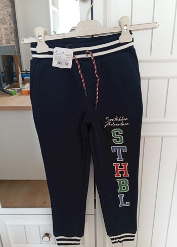 Erkek çocuk Siyah Baskılı Rahat Kesim Eşofman Altı - Görsel 7