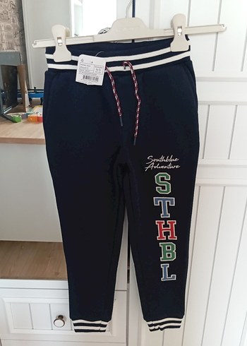 Erkek çocuk Siyah Baskılı Rahat Kesim Eşofman Altı - Görsel 5