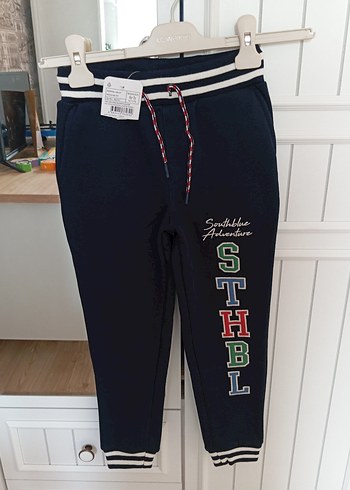 Erkek çocuk Siyah Baskılı Rahat Kesim Eşofman Altı - Görsel 8