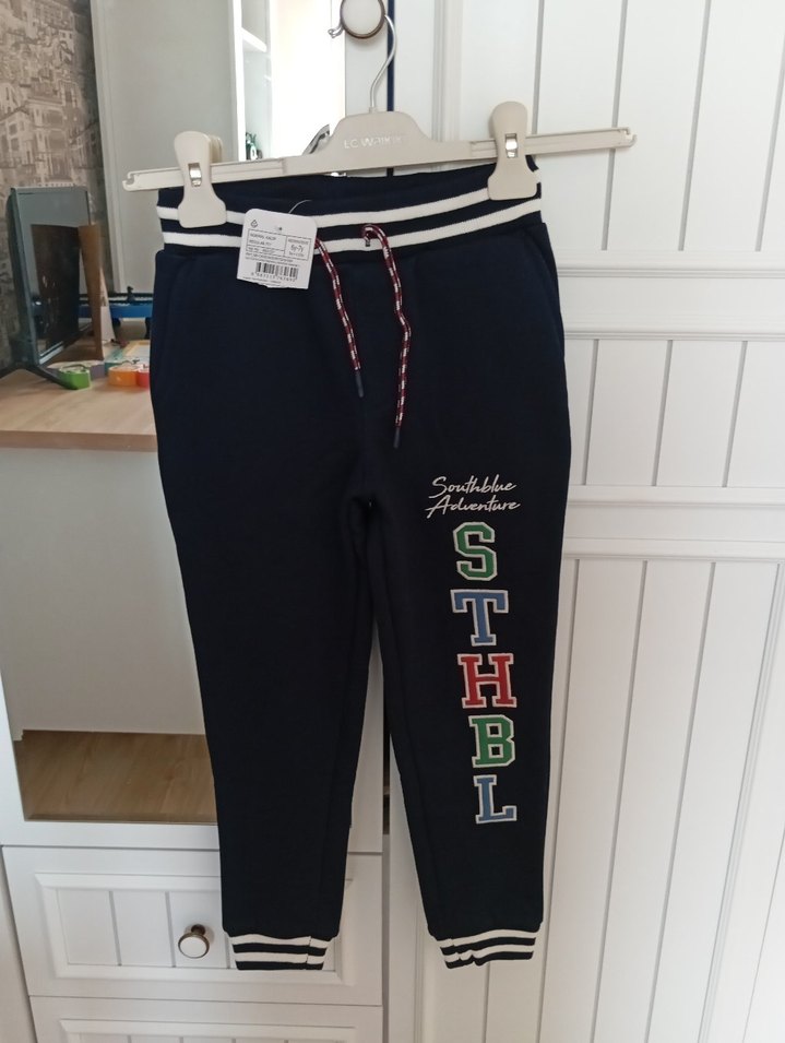 Erkek çocuk Siyah Baskılı Rahat Kesim Eşofman Altı - Görsel 3