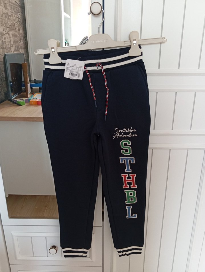 Erkek çocuk Siyah Baskılı Rahat Kesim Eşofman Altı - Görsel 2