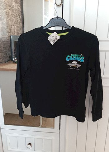 Erkek Çocuk pamuklu Siyah Baskılı Sweatshirt - Görsel 6