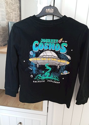 Erkek Çocuk pamuklu Siyah Baskılı Sweatshirt - Görsel 2