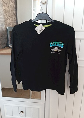 Erkek Çocuk pamuklu Siyah Baskılı Sweatshirt - Görsel 7