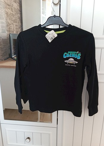 Erkek Çocuk pamuklu Siyah Baskılı Sweatshirt - Görsel 5