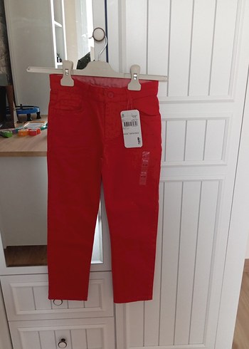 Parlak Kırmızı Erkek Çocuk Slim Denim Pantolon - Görsel 4
