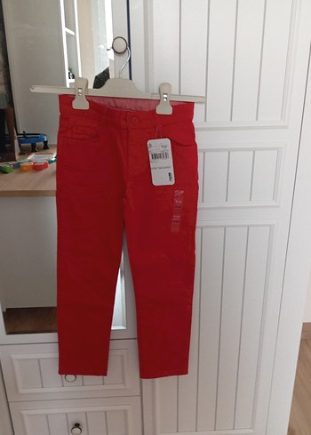 Parlak Kırmızı Erkek Çocuk Slim Denim Pantolon - Görsel 2