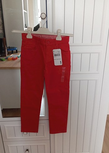 Parlak Kırmızı Erkek Çocuk Slim Denim Pantolon - Görsel 5