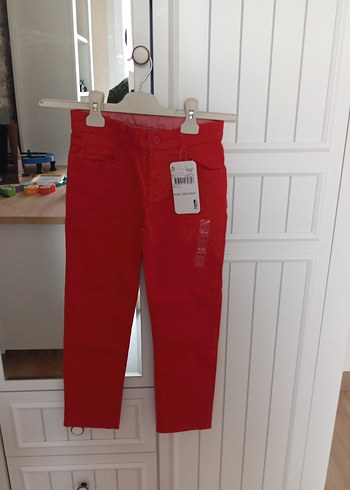 Parlak Kırmızı Erkek Çocuk Slim Denim Pantolon - Görsel 6