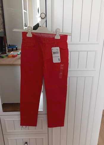 Parlak Kırmızı Erkek Çocuk Slim Denim Pantolon - Görsel 8