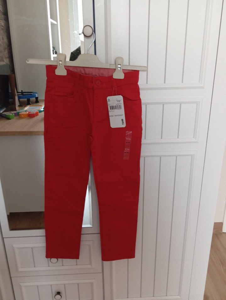 Parlak Kırmızı Erkek Çocuk Slim Denim Pantolon - Görsel 2