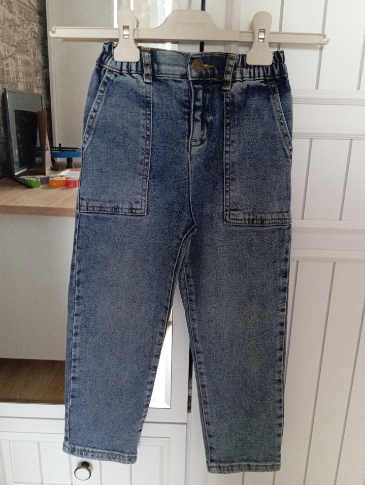 Erkek Çocuk Mavi Bol Kesim Kot Pantolon - Görsel 5