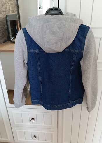 Erkek Çocuk Gri Denim Ceket Kapüşonlu - Görsel 12