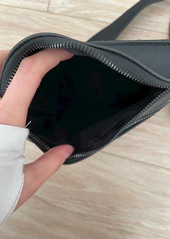 Siyah Deri Kemerli Kadın Bel Çantası - Görsel 3