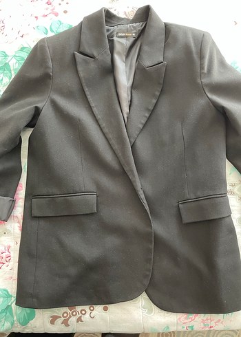 Düğmeli Siyah Midi Kadın Ceket - Görsel 3