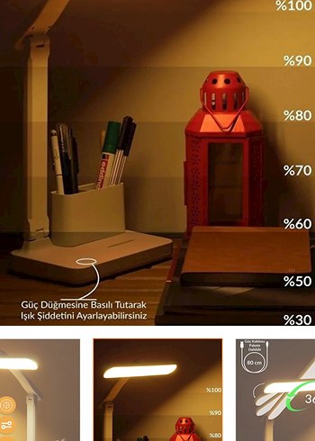 Beyaz Masaüstü LED Lamba - Görsel 4