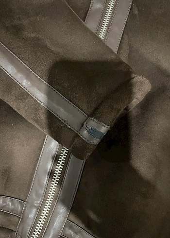 Kahverengi Süet Erkek Ceket Kürklü Yakalı - Görsel 9