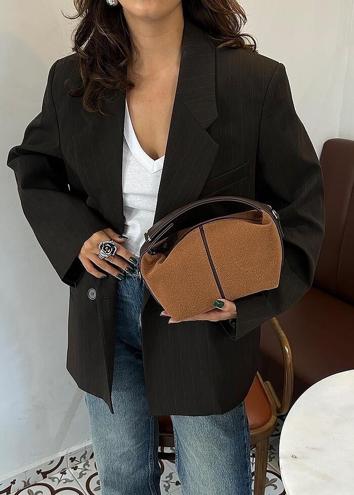 Süet El ve Çapraz Kadın Çanta - Görsel 5