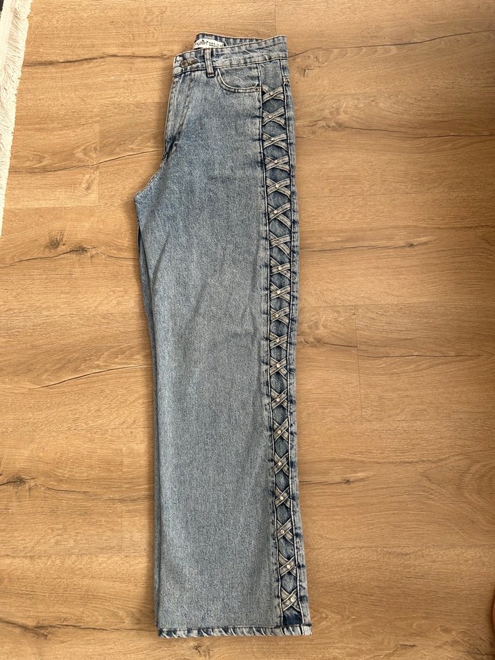 Boncuklu Kadın Denim Jean Pantolon - Görsel 4