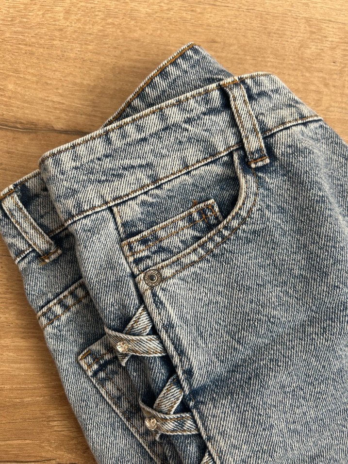 Boncuklu Kadın Denim Jean Pantolon - Görsel 3