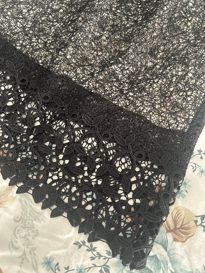 Dantel Detaylı Siyah Midi Etek - Görsel 2