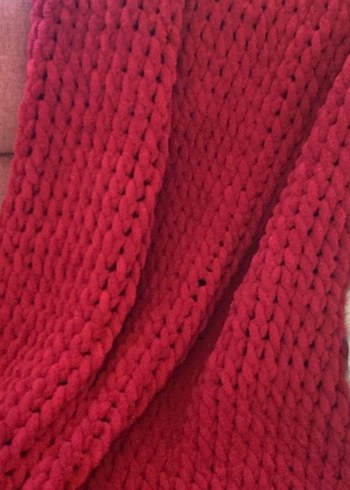 Bordo Örgü Çocuk Battaniyesi - Görsel 3