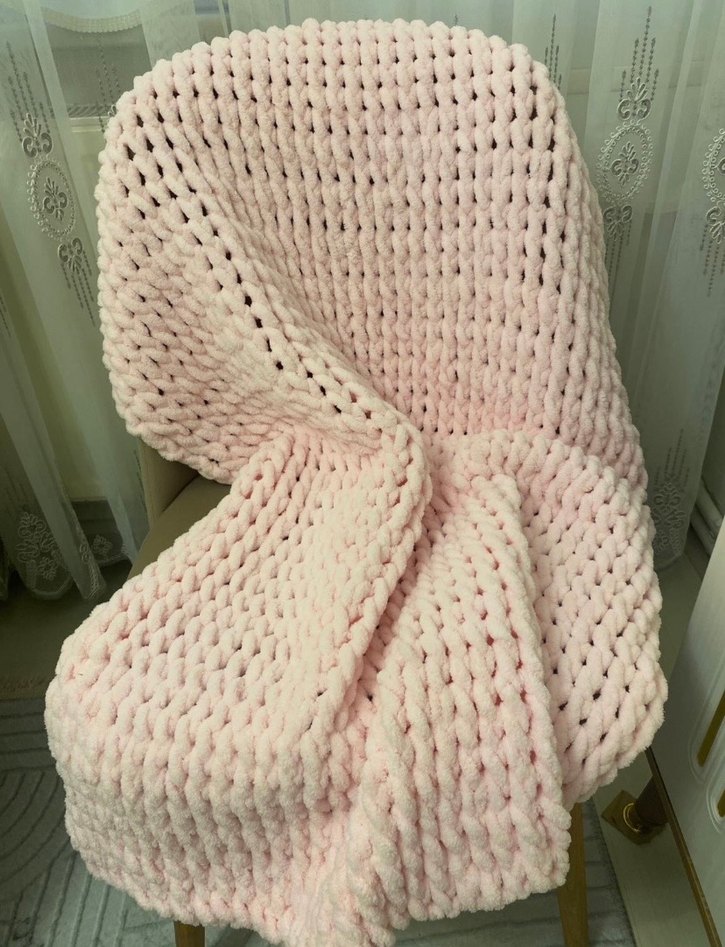 Pembe Örgü Çocuk Battaniyesi - Görsel 4