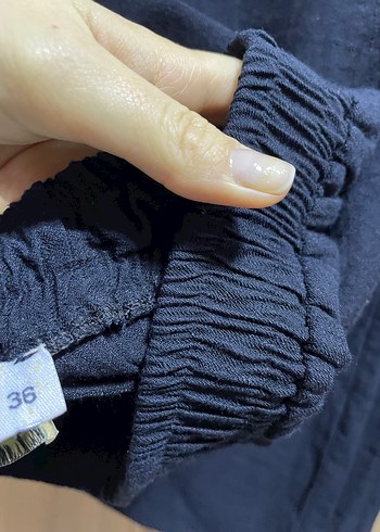 Kadın Siyah Keten Pantolon - Görsel 3