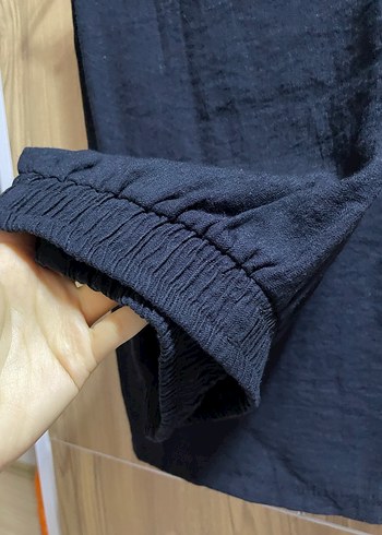 Kadın Siyah Keten Pantolon - Görsel 2