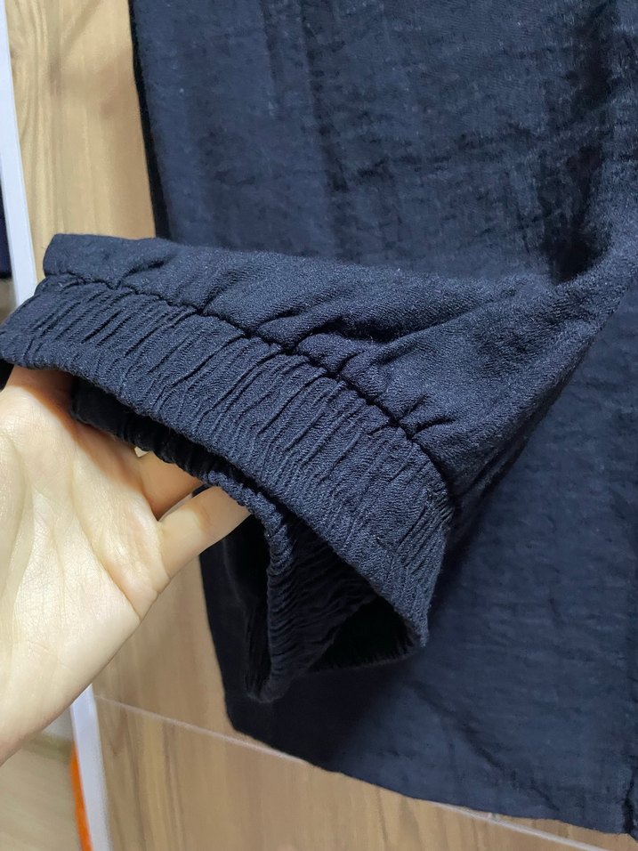 Kadın Siyah Keten Pantolon - Görsel 2