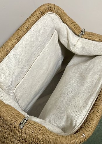 Bej Örgü Kadın Clutch Çanta - Görsel 3