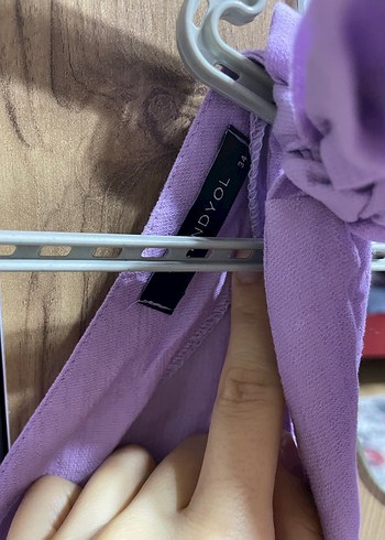 Mor Keten Bohem Midi Elbise - Görsel 3