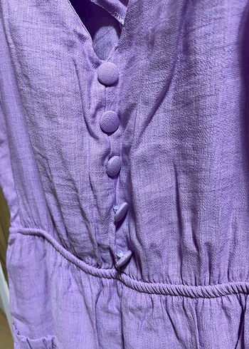 Mor Keten Bohem Midi Elbise - Görsel 4