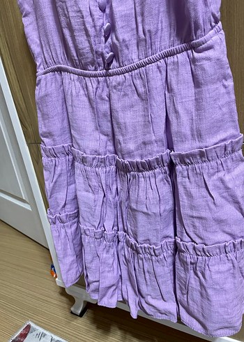 Mor Keten Bohem Midi Elbise - Görsel 5