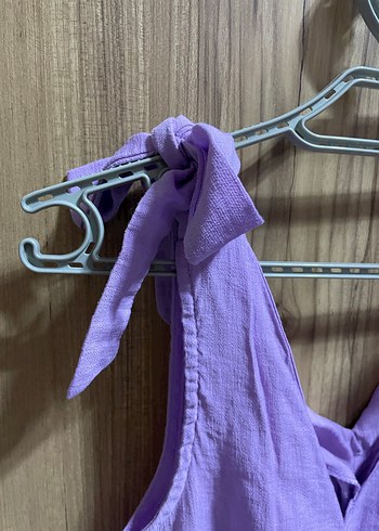 Mor Keten Bohem Midi Elbise - Görsel 2