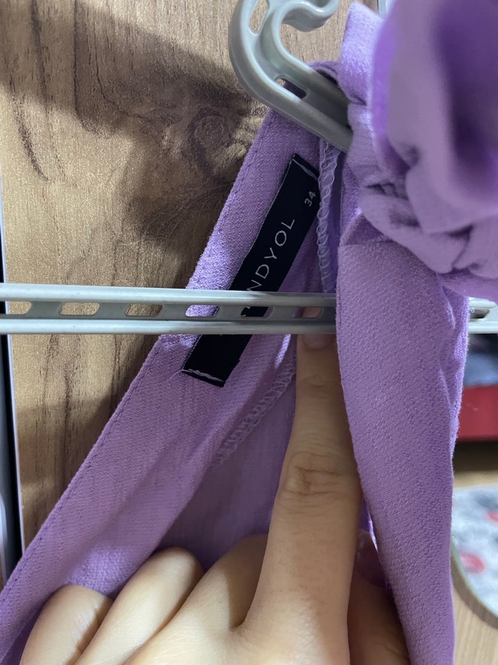 Mor Keten Bohem Midi Elbise - Görsel 3