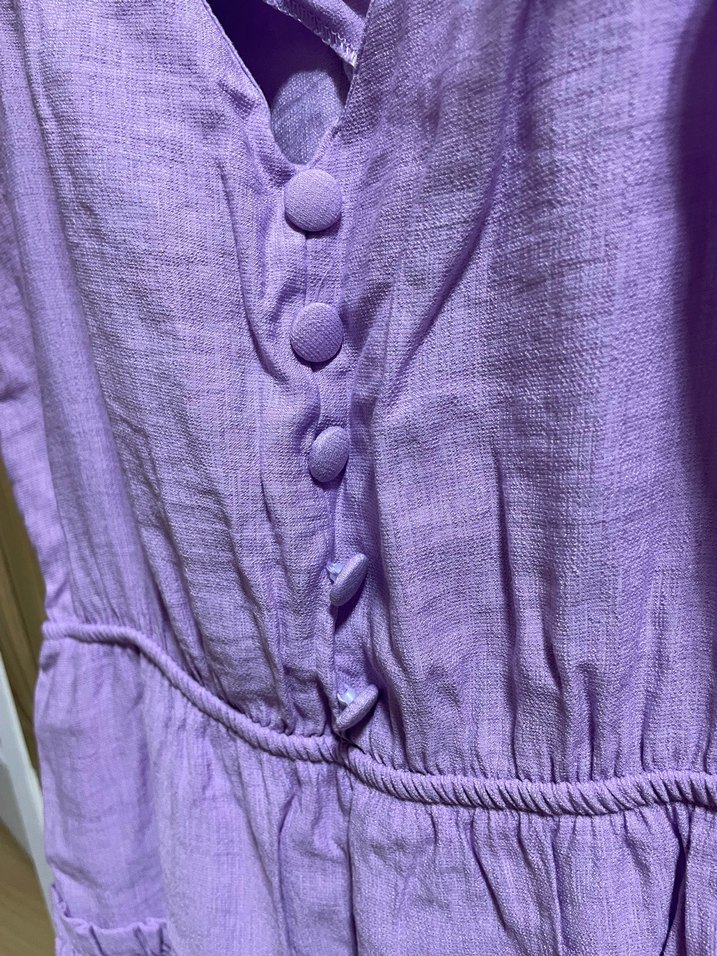 Mor Keten Bohem Midi Elbise - Görsel 4