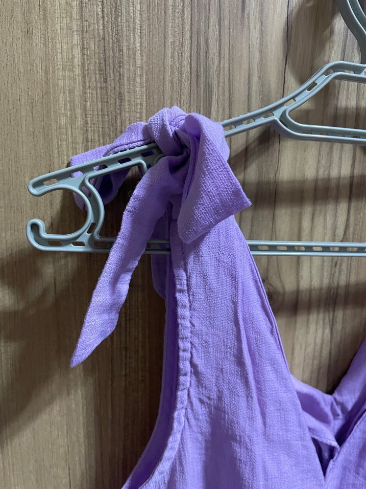 Mor Keten Bohem Midi Elbise - Görsel 2