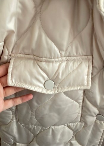 Bej Düğmeli Kadın Midi Mont - Görsel 2