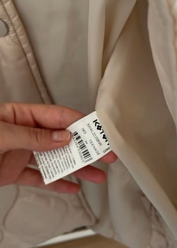 Bej Düğmeli Kadın Midi Mont - Görsel 6