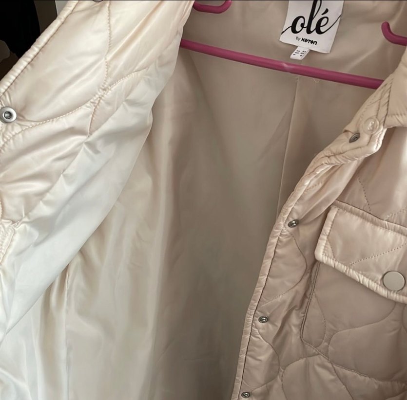 Bej Düğmeli Kadın Midi Mont - Görsel 3