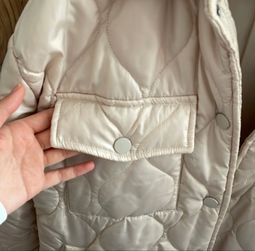 Bej Düğmeli Kadın Midi Mont - Görsel 2