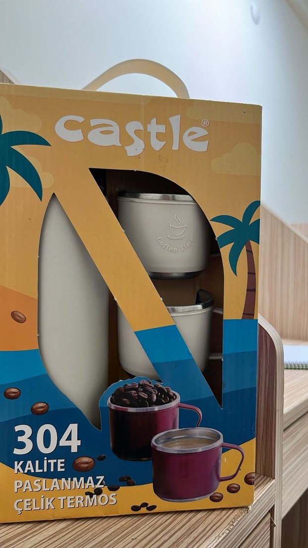 Beyaz Parlak Termos - Görsel 2