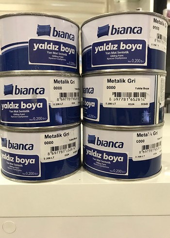 Bianca Metalik Gri Yaldız Boya 200 ml 6 adet - Görsel 2
