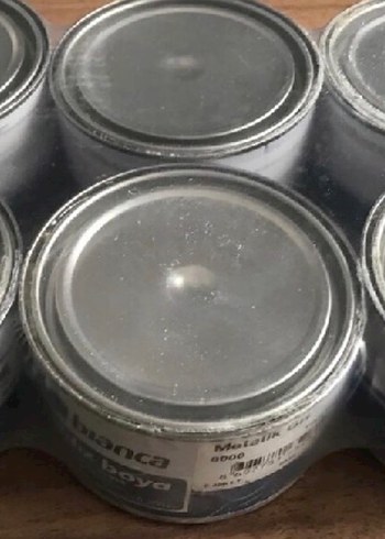 Bianca Metalik Gri Yaldız Boya 200 ml 6 adet - Görsel 3