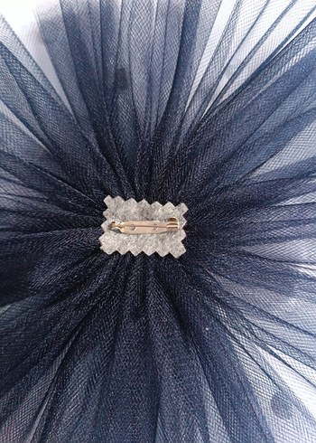 Lacivert Tül ve Beyaz Fiyonk Düğün Aksesuarı - Görsel 6