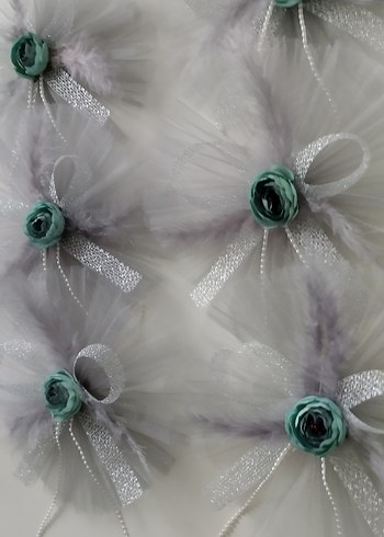 Gri Fiyonklu Bohem Düğün Aksesuarları - Görsel 2