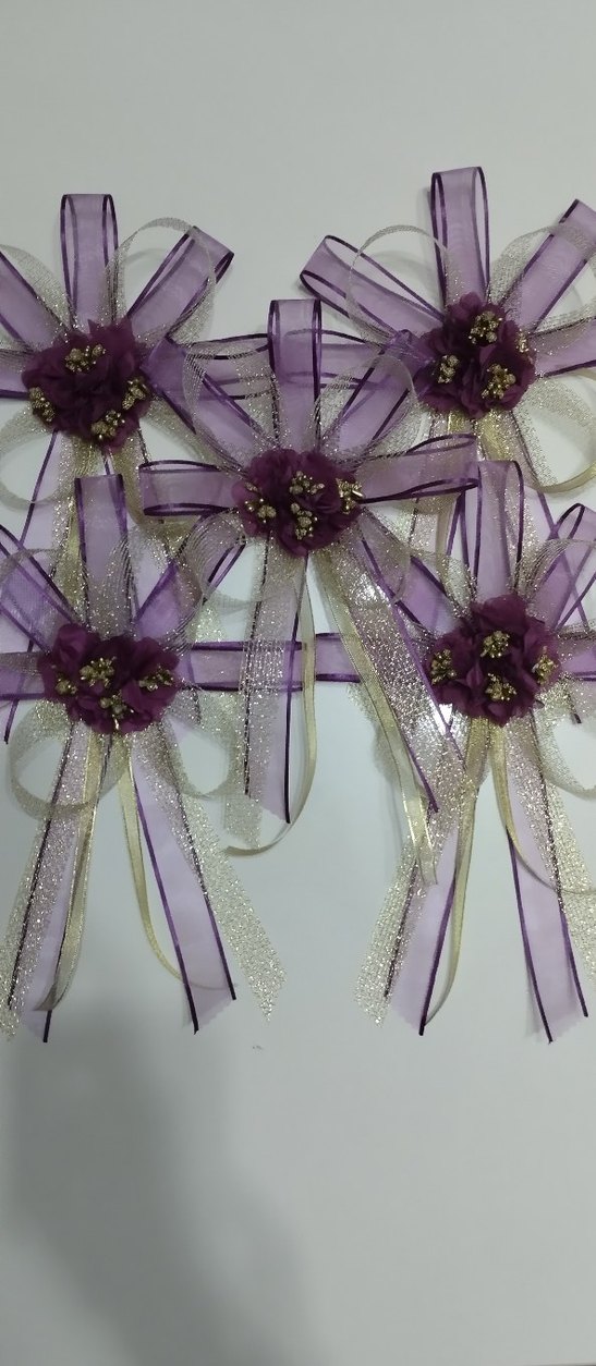 Mor Parlak Kurdeleli Klasik Düğün Aksesuarı - Görsel 2