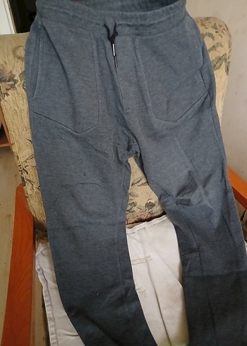 Gri Rahat Kesim Fermuarlı Erkek Eşofman Altı - Görsel 2